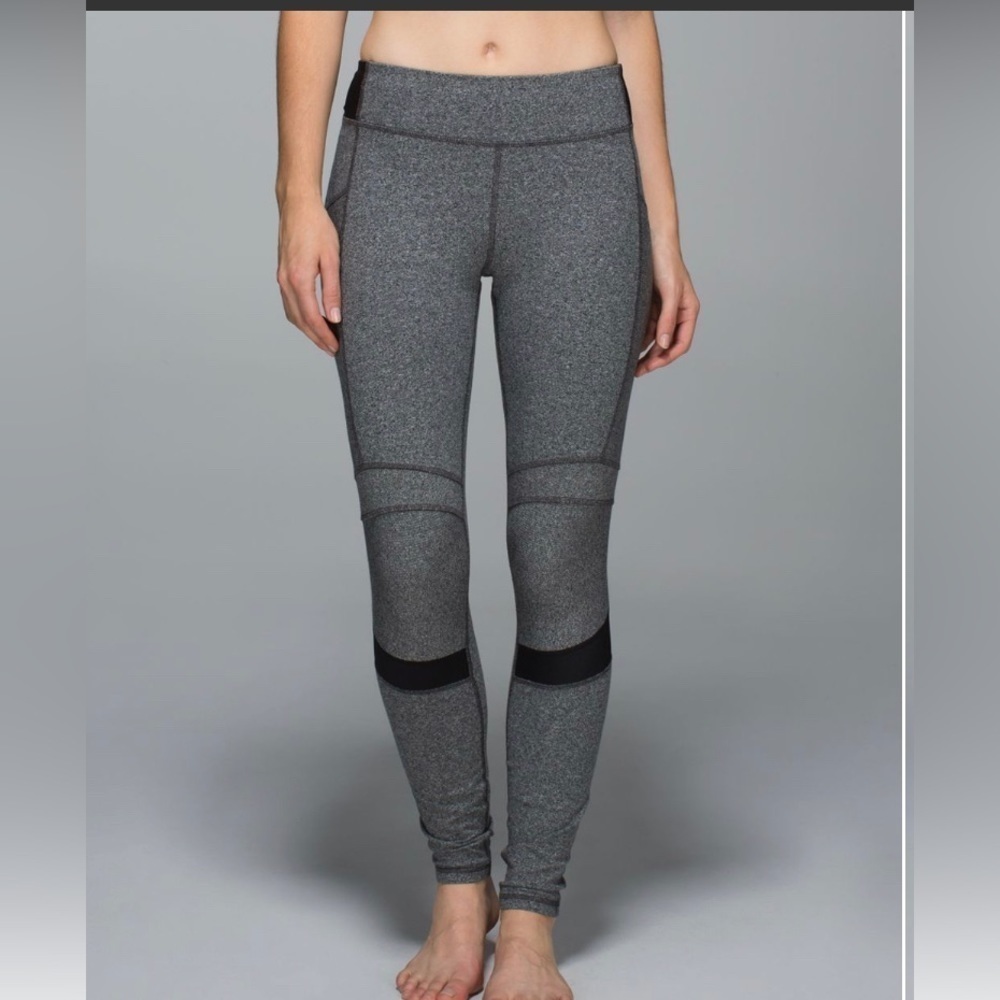 Lululemon Motivate Pant Size 6 Heathered Speckled Black /‎ Black